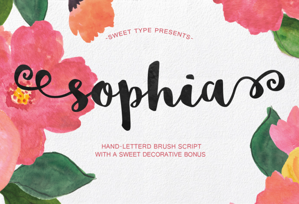 Sophia free brush font