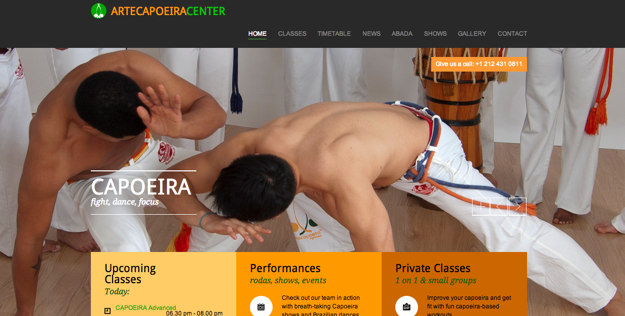 Arte Capoeira Center Webdesign