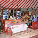 Interior of a traditional Mongolian yurt