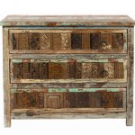 Chest of drawers in reclaimed wood