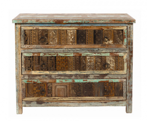 Chest of drawers in reclaimed wood