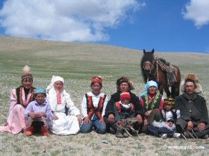 Mongol family on the go