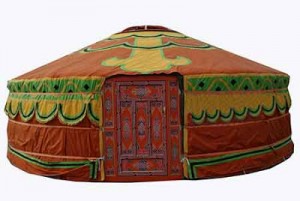 Colorful yurt