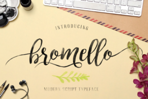 Bromello free calligraphy font